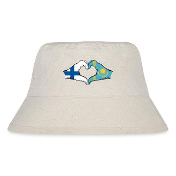 Finlande Kazakhstan Drapeau Mains Coeur Forme - Bob recyclé Stanley/Stella - blanc naturel - Devant