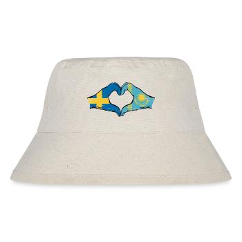 Sweden Kazakhstan Flag Hands Heart Shape Used - Stanley/Stella Recycled Bucket Hat - natural - Front