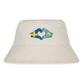 Sweden Kazakhstan Flag Hands Heart Shape - Stanley/Stella Recycled Bucket Hat - natural - Front