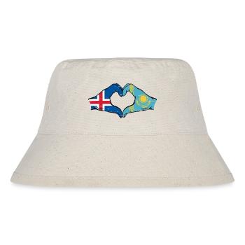 Iceland Kazakhstan Flag Hands Heart Shape Used - Stanley/Stella Recycled Bucket Hat - natural - Front