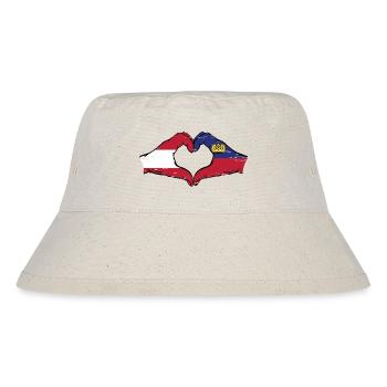 Österreich Liechtenstein Flagge Hände Herz used - Stanley/Stella recycelter Bucket Hat - Naturweiß - Vorne