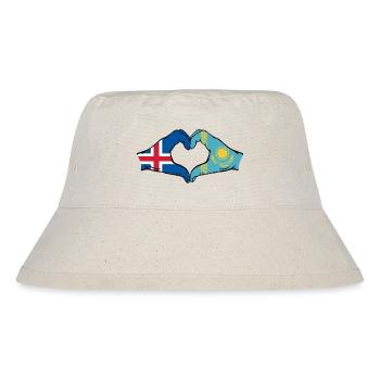 Islande Kazakhstan Drapeau Mains Coeur Forme - Bob recyclé Stanley/Stella - blanc naturel - Devant