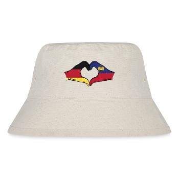 Deutschland Liechtenstein Flagge Hände Herzform - Stanley/Stella recycelter Bucket Hat - Naturweiß - Vorne