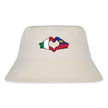 Italien Liechtenstein Flagge Hände Herzform - Stanley/Stella recycelter Bucket Hat - Naturweiß - Vorne