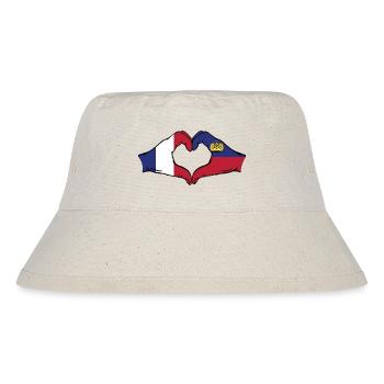 Frankreich Liechtenstein Flagge Hände Herzform - Stanley/Stella recycelter Bucket Hat - Naturweiß - Vorne