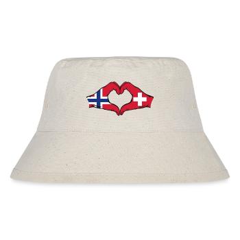 Norway Switzerland Flag Hands Heart Shape - Stanley/Stella Recycled Bucket Hat - natural - Front