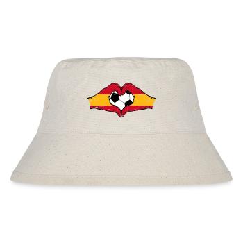 Spanien Fußball Flagge Hände Herzform used - Stanley/Stella recycelter Bucket Hat - Naturweiß - Vorne