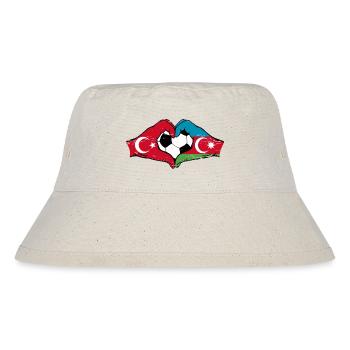 Türkei Aserbaidschan Fußball Flagge Hände Herz - Stanley/Stella recycelter Bucket Hat - Naturweiß - Vorne