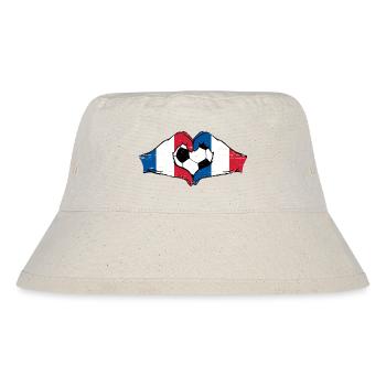 Frankreich Fußball Flagge Hände Herzform used - Stanley/Stella recycelter Bucket Hat - Naturweiß - Vorne