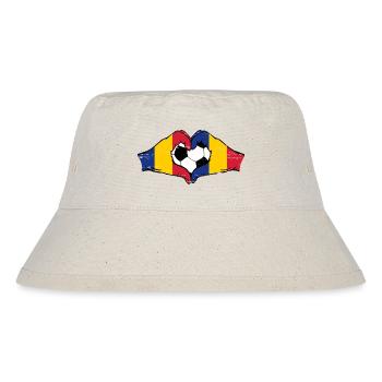 Drapeau de Roumanie Football Mains Coeur Forme Utilisé - Bob recyclé Stanley/Stella - blanc naturel - Devant