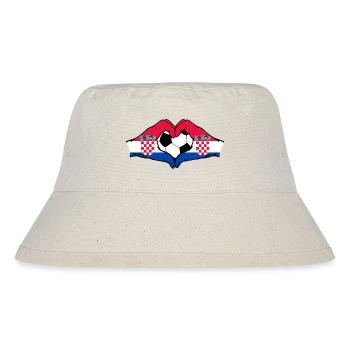 Croatia Football Flag Hands Heart Shape - Stanley/Stella Recycled Bucket Hat - natural - Front
