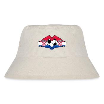 Kroatien Fußball Flagge Hände Herzform used - Stanley/Stella recycelter Bucket Hat - Naturweiß - Vorne