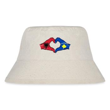 Albanie Kosovo drapeau mains forme de coeur utilisé - Bob recyclé Stanley/Stella - blanc naturel - Devant