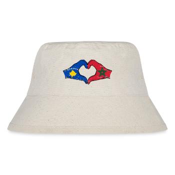 Kosovo Maroc drapeau mains forme coeur utilisé - Bob recyclé Stanley/Stella - blanc naturel - Devant