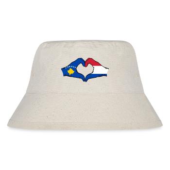 Kosovo Holland Flag Hands Heart Shape - Stanley/Stella Recycled Bucket Hat - natural - Front