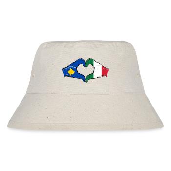 Kosovo Italy Flag Hands Heart Shape Used - Stanley/Stella Recycled Bucket Hat - natural - Front