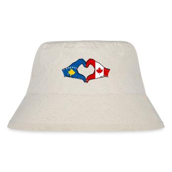 Kosovo Canada flag hands heart shape used - Stanley/Stella Recycled Bucket Hat - natural - Front