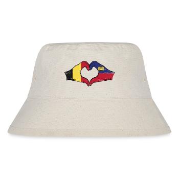 Belgique Liechtenstein Drapeau Mains Coeur Forme Utilisé - Bob recyclé Stanley/Stella - blanc naturel - Devant