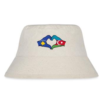 Kosovo Aserbaidschan Flagge Hände Herzform - Stanley/Stella recycelter Bucket Hat - Naturweiß - Vorne