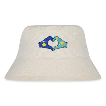 Kosovo Kazakhstan Drapeau Mains Coeur Forme - Bob recyclé Stanley/Stella - blanc naturel - Devant