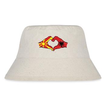 Macédoine Albanie drapeau mains forme de coeur utilisé - Bob recyclé Stanley/Stella - blanc naturel - Devant