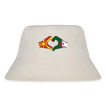Macédoine Algérie Drapeau Mains Coeur Forme - Bob recyclé Stanley/Stella - blanc naturel - Devant