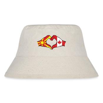 Macedonia Canada flag hands heart shape used - Stanley/Stella Recycled Bucket Hat - natural - Front