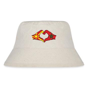 Macédoine Maroc Drapeau Mains Coeur Forme - Bob recyclé Stanley/Stella - blanc naturel - Devant