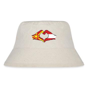 Macedonia Austria Flag Hands Heart Shape Used - Stanley/Stella Recycled Bucket Hat - natural - Front