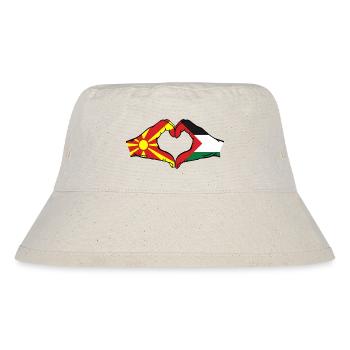 Macédoine Palestine Drapeau Mains Coeur Forme - Bob recyclé Stanley/Stella - blanc naturel - Devant