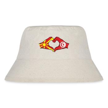 Macédoine Tunisie drapeau mains forme de coeur utilisé - Bob recyclé Stanley/Stella - blanc naturel - Devant