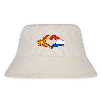 Macédoine Hollande drapeau mains forme de coeur utilisé - Bob recyclé Stanley/Stella - blanc naturel - Devant
