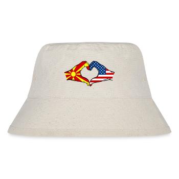 Macédoine États-Unis Drapeau Mains Coeur Forme - Bob recyclé Stanley/Stella - blanc naturel - Devant