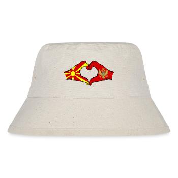 Macédoine Monténégro Drapeau Mains Coeur Forme - Bob recyclé Stanley/Stella - blanc naturel - Devant