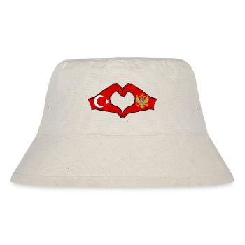 Turquie Monténégro Drapeau Mains Coeur Forme - Bob recyclé Stanley/Stella - blanc naturel - Devant