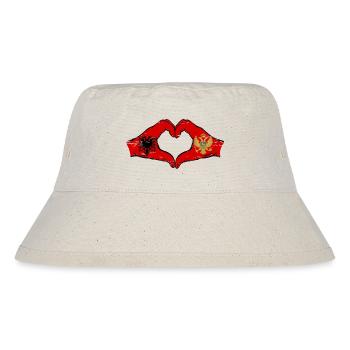 Albanie Monténégro drapeau mains forme de coeur utilisé - Bob recyclé Stanley/Stella - blanc naturel - Devant