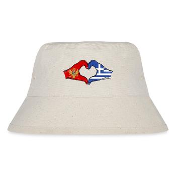 Monténégro Grèce Drapeau Mains Coeur Forme Utilisé - Bob recyclé Stanley/Stella - blanc naturel - Devant