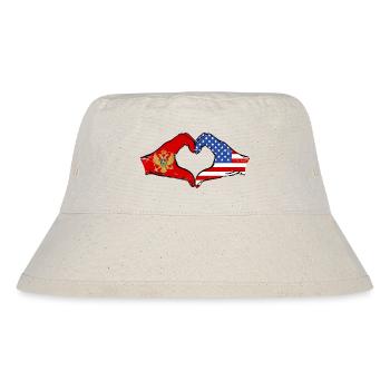 Montenegro United States flag hands heart shape used - Stanley/Stella Recycled Bucket Hat - natural - Front