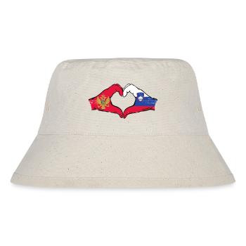 Montenegro Slowenien Flagge Hände Herzform used - Stanley/Stella recycelter Bucket Hat - Naturweiß - Vorne