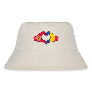 Montenegro Romania Flag Hands Heart Shape Used - Stanley/Stella Recycled Bucket Hat - natural - Front