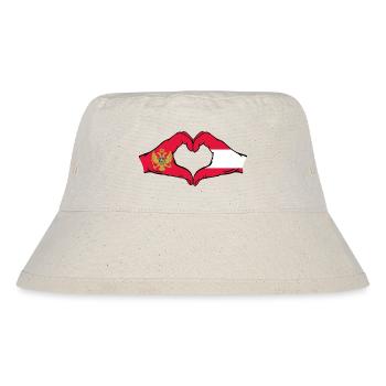 Montenegro Österreich Flagge Hände Herzform - Stanley/Stella recycelter Bucket Hat - Naturweiß - Vorne