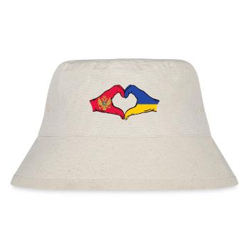 Montenegro Ukraine Flag Hands Heart Shape - Stanley/Stella Recycled Bucket Hat - natural - Front
