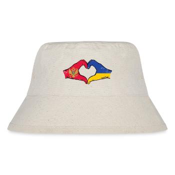 Montenegro Ukraine Flagge Hände Herzform used - Stanley/Stella recycelter Bucket Hat - Naturweiß - Vorne