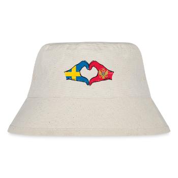 Schweden Montenegro Flagge Hände Herzform - Stanley/Stella recycelter Bucket Hat - Naturweiß - Vorne