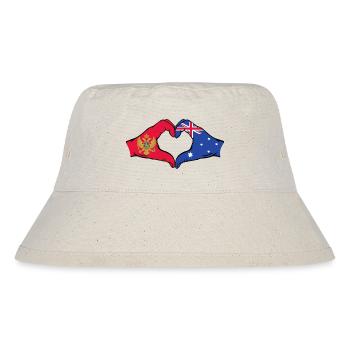 Monténégro Australie Drapeau Mains Coeur - Bob recyclé Stanley/Stella - blanc naturel - Devant