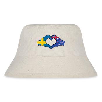 Schweden Neuseeland Flagge Hände Herzform - Stanley/Stella recycelter Bucket Hat - Naturweiß - Vorne