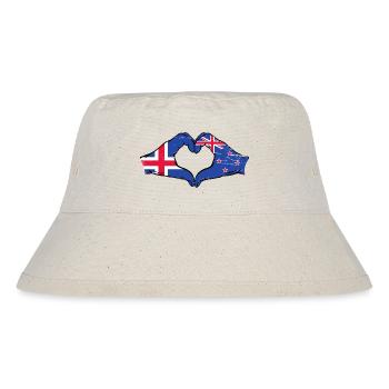 Islande Nouvelle-Zélande drapeau mains coeur utilisé - Bob recyclé Stanley/Stella - blanc naturel - Devant