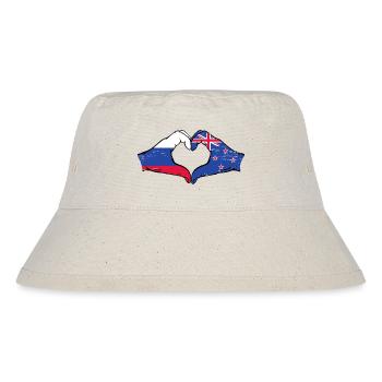 Drapeau de la Russie Nouvelle-Zélande Mains Coeur Forme Utilisé - Bob recyclé Stanley/Stella - blanc naturel - Devant