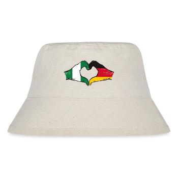 Nigeria Germany Flag Hands Heart Shape Used - Stanley/Stella Recycled Bucket Hat - natural - Front