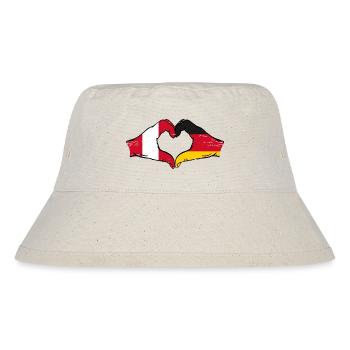 Peru Germany flag hands heart shape used - Stanley/Stella Recycled Bucket Hat - natural - Front